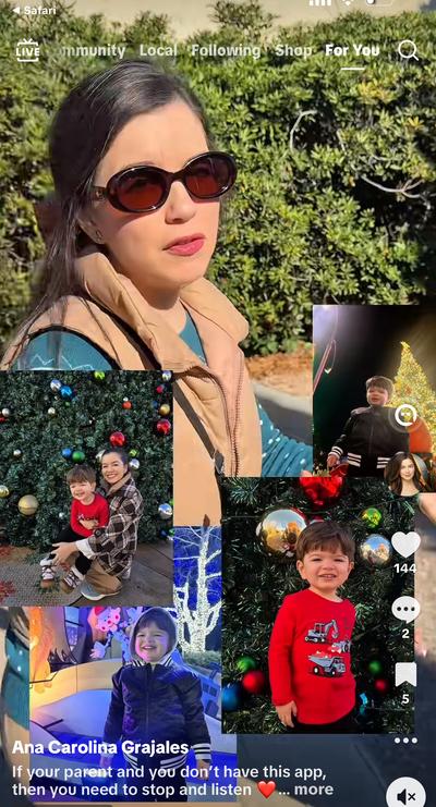 Christmas photo collage with Ana and Mateo