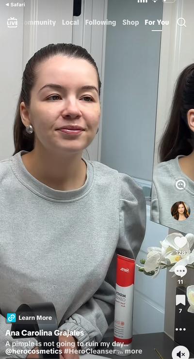 Ana with Hero Cosmetics cleanser