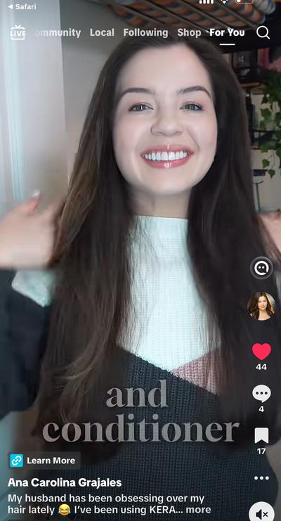 Ana showing off her long healthy hair for Keratin