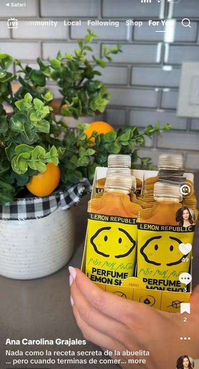 Lemon Republic Post Meal Rescue shot bottles on kitchen counter