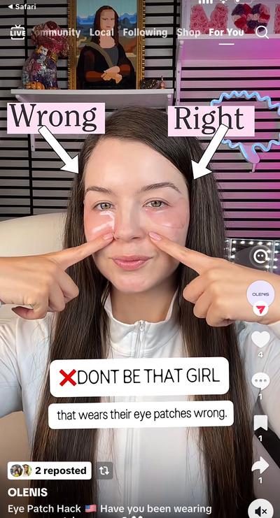 Ana showing wrong vs right eye patch placement