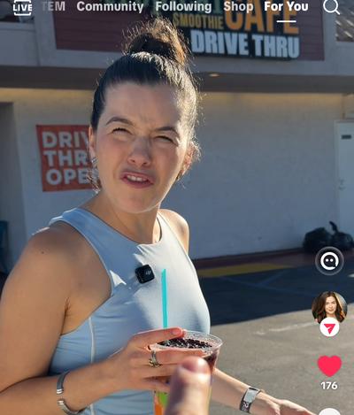 Ana at Tropical Smoothie Cafe Drive Thru with Fanta Phantom Smoothie